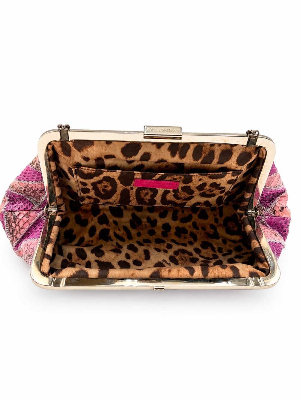 Dolce & Gabbana • Multicolor Python Style Patchwork Chain Purse/Clutch - Picture 9 of 14